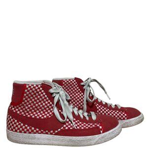 Nike Blazer Mid Woven Hyper Red 555093-600 Men's Size 10 Checkered
